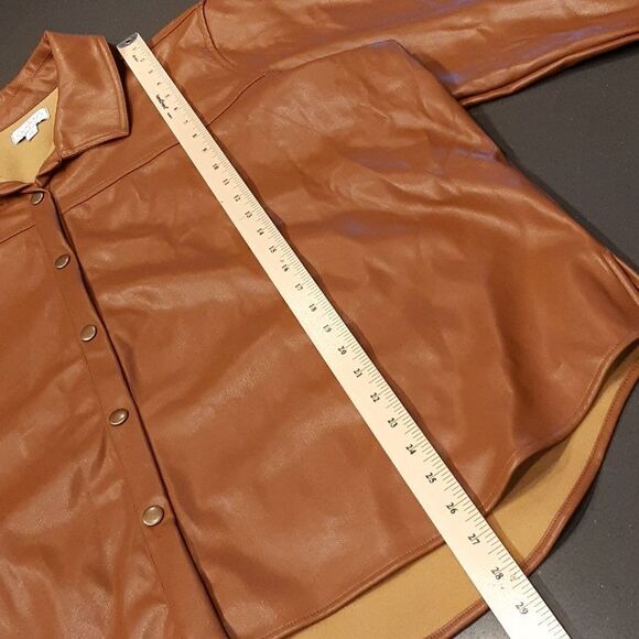 Brown Faux Leather Shirt and Pants Set - Picture 10 of 13